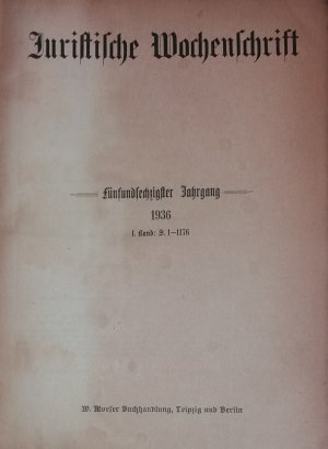 Juristische Wochenschrift 1936