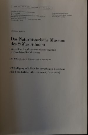 Beiträge zur Entomologie. Band 24. Sonderheft: Das Naturhistorische Museum des Stiftes Admont unter dem Aspekt seiner wissenschaftlich wertvollsten Kollektionen […]