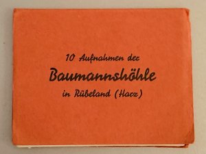 Klapptafeln mit 10 Schwarz-Weiß-Aufnahmen über „Baumannshöhle in Rübeland“ (wohl um 1940)