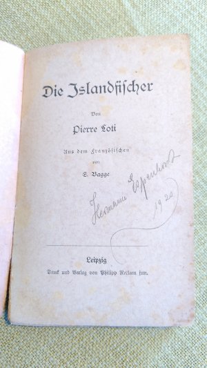 antiquarisches Buch – Loti, Pierre und E – Die Islandfischer; aus dem Französischen von E. Bagge; Reclam Universalbibliothek 4244, 45