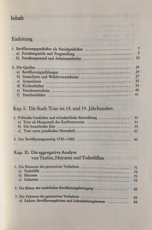 gebrauchtes Buch – Thomas Kohl – Familie und soziale Schichtung. Zur historischen Demographie Triers 1730-1860.