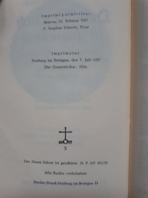 antiquarisches Buch – Anselm Schott O – Das Meßbuch der heiligen Kirche