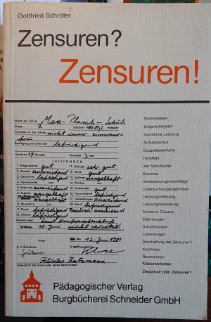 Zensuren? Zensuren!