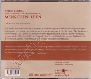 gebrauchtes Hörbuch – Detlev Ganten – Menschenleben // Leben, Natur, Wissenschaft - Alles was man wissen muss // 2 CDs gelesen von Matthias Ponnier