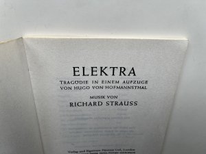 gebrauchtes Buch – Richard Strauss, Hugo von Hofmannsthal – Elektra - Tragödie in einem Aufzug von Hugo von Hofmannsthal. op. 58. Textbuch/Libretto.