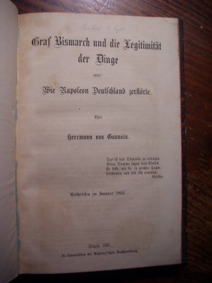 Graf Bismarck und die Legitimität der Dinge oder: Wie Napoleon Deutschland zerstörte