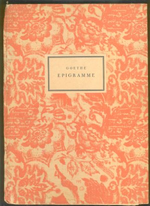 antiquarisches Buch – Johann Wolfgang von Goethe / Hans von Weber – "Epigramme"  ('Venetianische Epigramme')