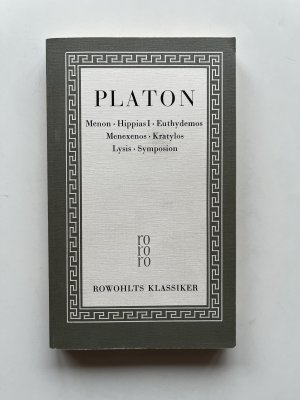 Menon, Hippias I, Euthydemos, Menexenos, Kratylos, Lysis, Symposion [Sämtliche Werke 2]