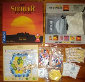 Kosmos 684617 - Die Siedler von Catan - Basisspiel mit Holz Sets / Spiel des Jahres 1995 von Klaus Teuber