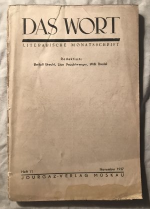 Das Wort. Literarische Monatsschrift. Heft 11, November 1937.