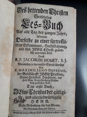 Des bettenden Christen Geistliches Les-Buch