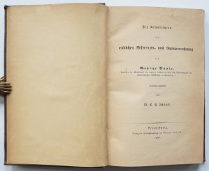antiquarisches Buch – Boole, George: – Die Grundlehren der endlichen Differenzen- und Summenrechnung