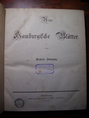 Neue Hamburgische Blätter - Jahrgang 1846 komplett