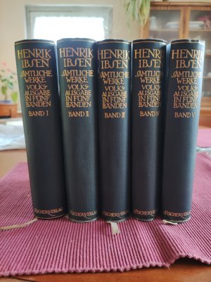 Sämtliche Werke. Volksausgabe in 5 Bänden. Hrsg. von Julius Elias und Paul Schlenther. Einzige autorisierte deutsche Ausgabe. Original-Leinenbände