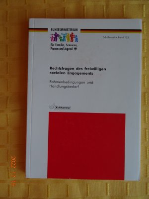 gebrauchtes Buch – Gerhard Igl – Rechtsfragen des freiwilligen sozialen Engagements - Schriftenreihe Band 123