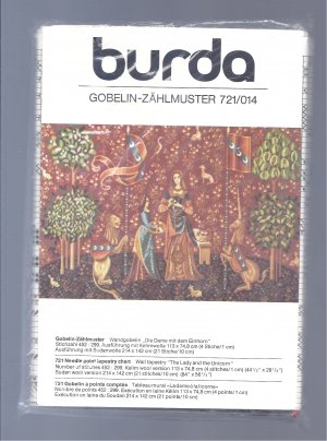 burda Gobelin-Zählmuster 721/014 Wandgobelin "Die Dame mit dem Einhorn"