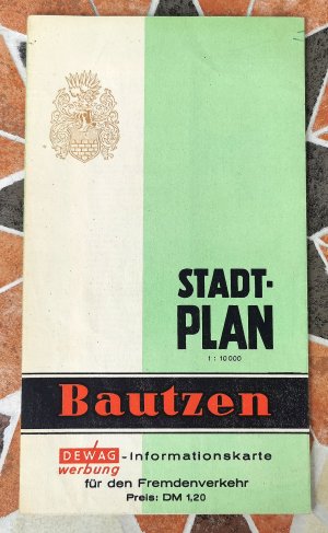 Stadtplan Bautzen 1958, 1:10000 Informationskarte für den Fremdenverkehr