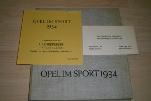 antiquarisches Buch – Opel Motorsport SA NSDAP – Opel im Sport 1934+2 Zettel