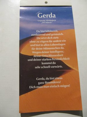 gebrauchtes Buch – kein Autor – Namenskalender „Gerda“ Immerwährender Dauer Kalender