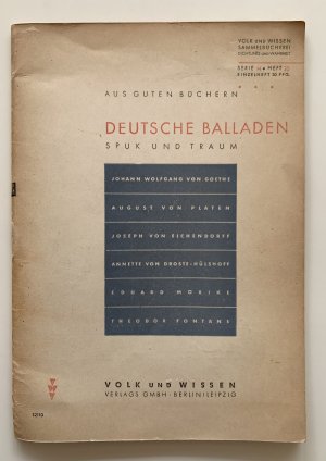 antiquarisches Buch – Goethe, v. Platen – Deutsche Balladen – Spuk und Traum