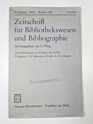 Zeitschrift für Bibliothekswesen und Bibliographie