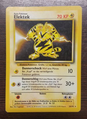 gebrauchtes Buch – kein Autor – Pokemon TCG Karte Elektek 20/102 Rare TOP 1999