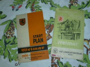 antiquarisches Buch – 2x Stadtplan Weimar ( 1956 + 1965 )