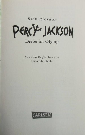 gebrauchtes Buch – Riordan, Rick; Haefs – Percy Jackson - Diebe im Olymp