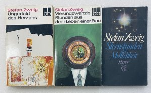 3 Bücher von Stefan Zweig: 1. UNGEDULD DES HERZENS + 2. VIERUNDZWANZIG STUNDEN AUS DEM LEBEN EINER FRAU Novellen + 3. STERNSTUNDEN DER MENSCHHEIT Zwölf historische Miniaturen