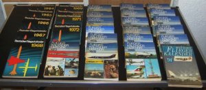 Deutscher Fliegerkalender 1964 bis 1972 und Fliegerkalender der DDR 1973 bis 1991 - komplette Sammlung, alle erschienenen, 28 Bände: 1964 + 1965 + 1966 + 1967 + 1968 + 1969 + 1970 + 1971 + 1972 + 1973 + 1974 + 1975 + 1976 + 1977 + 1978 + 1979 + 1980 + 1981 + 1982 + 1983 + 1984 + 1985 + 1986 + 1987 + 1988 + 1989 + 1990 + 1991