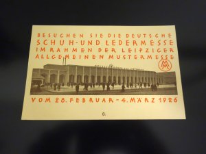 Einladungsblatt Leipziger Schuh- und Ledermesse 1926 Farblithographie