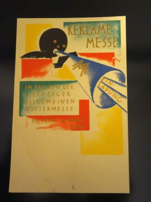 Einladungsblatt Leipziger Reklame-Messe 1926 Farblithographie