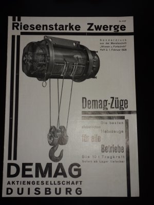 Historische Werbebroschüre DEMAG 1920er / 1930er Bauhaus-Typographie