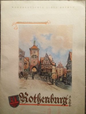 antiquarisches Buch – Norddeutscher Lloyd Bremen – Speisekarte Hauptmahlzeit DAMPfER COLUMBUS 22.Mai 1939 Bild ROTHENBURG a.d.T.