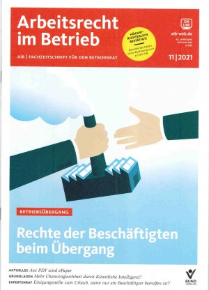 gebrauchtes Buch – Zeitschrift AiB Arbeitsrecht im Betrieb Heft 11/2021