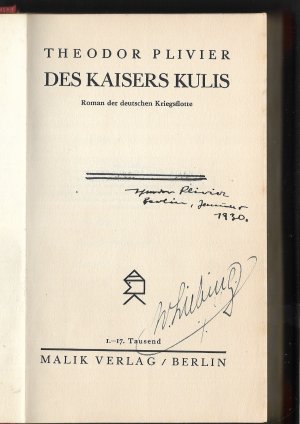 Des Kaisers Kuli - Roman der deutschen Kriegsflotte - Einbandentwurf von John Heartfield