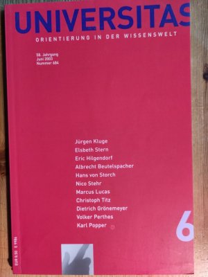 gebrauchtes Buch – Jürgen Kluge u.v.a. – Universitas Nummer 684,58. Jahrgang, Juni 2003