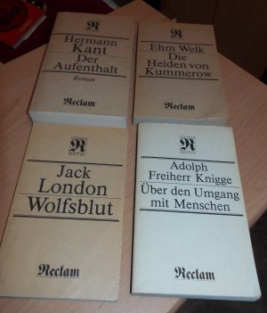 gebrauchtes Buch – Jack London / Hermann Kant / Ehm Welk / Adolph Freiherr Knigge – Wolfsblut , der Aufenthalt , die Heiden von Kummerow , über den Umgang mit Menschen