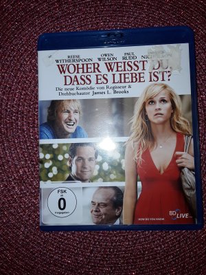 " Woher weißt du, dass es Liebe ist" Komödie mit Reese Witherspoon, Owen Wilson,Jack Nicholson  Blu Ray