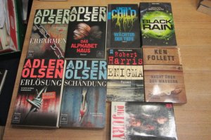 gebrauchtes Buch – Adler Olsen Graham Brown Ken Follett Robert Harris u andere – 9 x Thriller Erbarmen Schändung Erlösung Enigma u andere ...