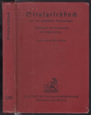 antiquarisches Buch – Strafgesetzbuch mit den wichtigsten Nebengesetzen. Textausgabe mit Verweisungen und Sachverzeichnis