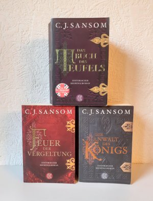 3 X Sansom - Das Buch des Teufels + Feuer der Vergeltung + Der Anwalt des Königs