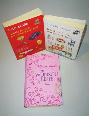 gebrauchtes Buch – Akgün, Lale + Stella Bettermann + Smolinski, Jill – 3x Tante Semra im Leberkäseland + Ich trink Ouzo, was trinkst du so? + Die Wunschliste