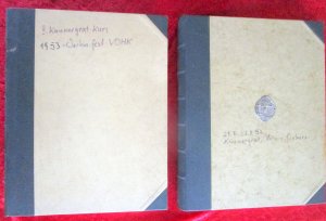 Privates Fotoalbum von einem "Eis- und Kletterkursus 1952", 2 Bände, mit vielen Handzeichnungen