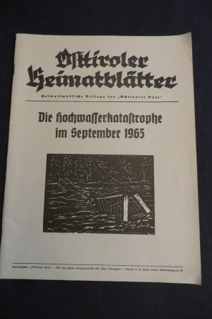 Osttiroler Heimatblätter Die Hochwasserkatastrophe imSeptember 1965