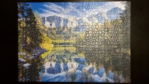 gebrauchtes Spiel – Eibsee mit Wettersteingebirge und Zugspitze. Puzzle 1000 Teile / Spiel / Deutsch / 2014 / Ravensburger / EAN 4005556193677