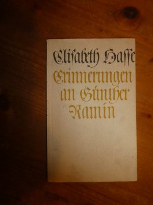 antiquarisches Buch – Elisabeth Hasse – Erinnerungen an Günther Ramin (= Edition Merseburger 1415).