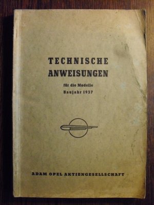 Technische Anweisungen für die Modelle Baujahr 1937