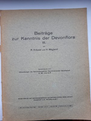 antiquarisches Buch – R. Kräusel – Beiträge zur Kenntnis der Devonflora III