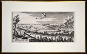 Altenaw F.B.L. Bergstatt auff dem Hartz. [1654]. [Original-Kupferstich, gerahmt / signed original colored etching, framed].